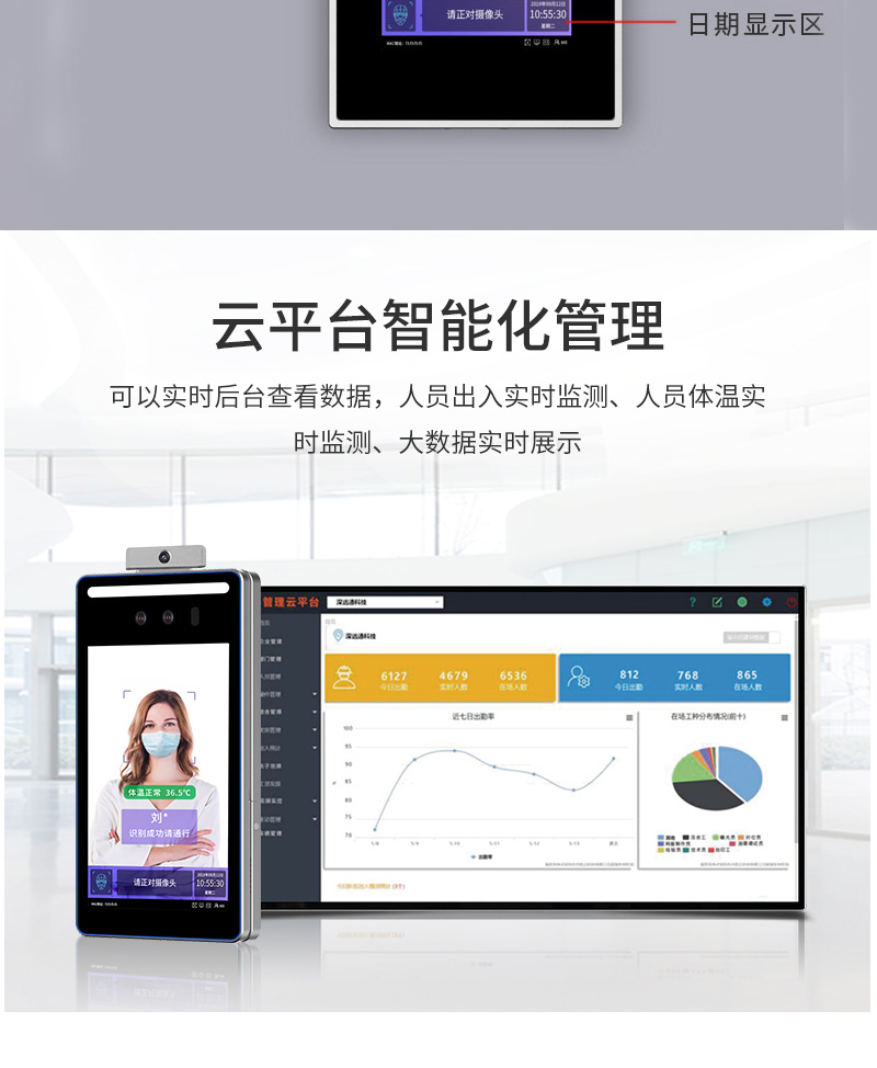 人臉識別體溫檢測平板機方案